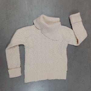 Fisherman Out of Ireland Wool & Cashmere Convertible Button Turtleneck Sweater